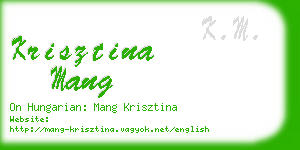 krisztina mang business card